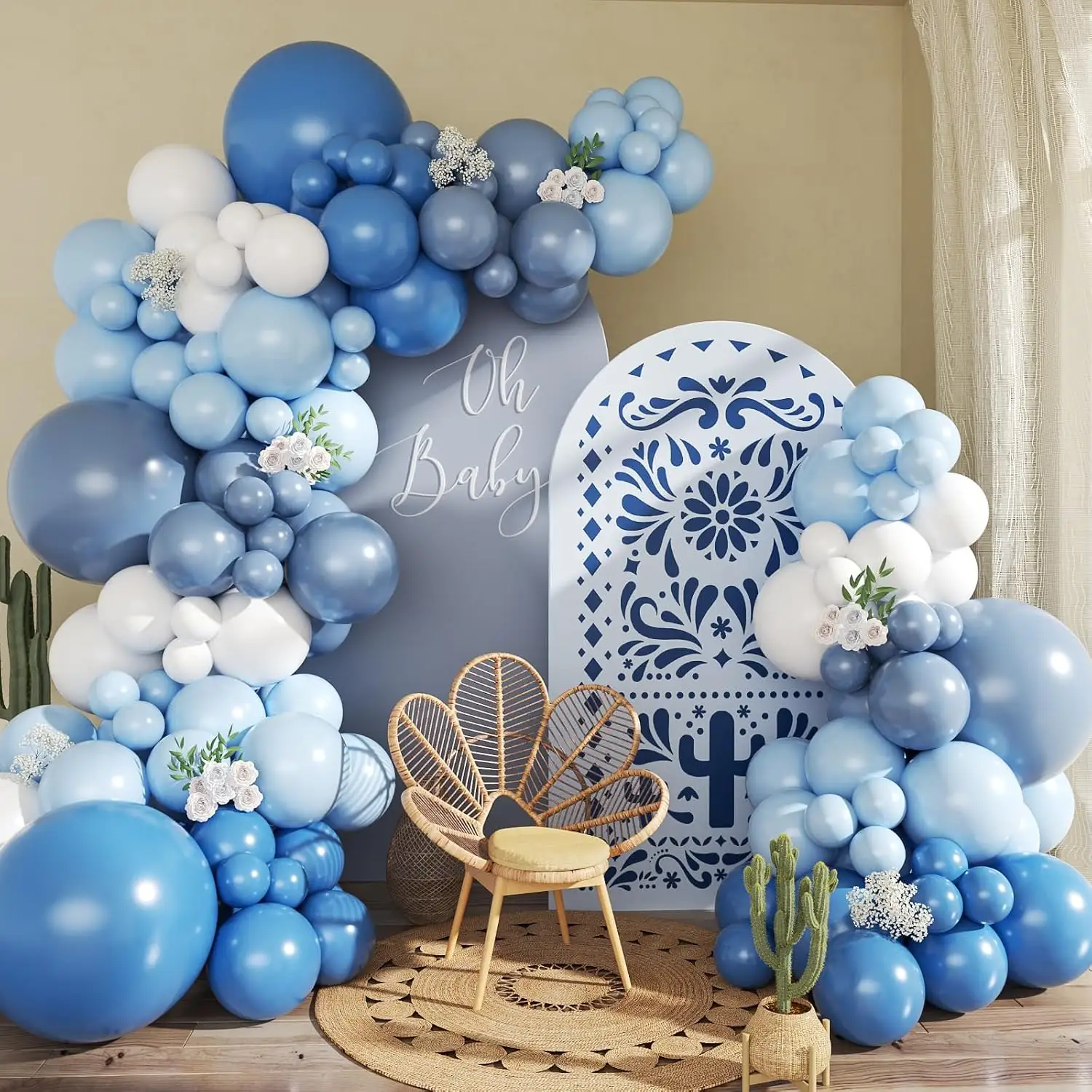 Denim Blue Balloon Garland Arch komplektid