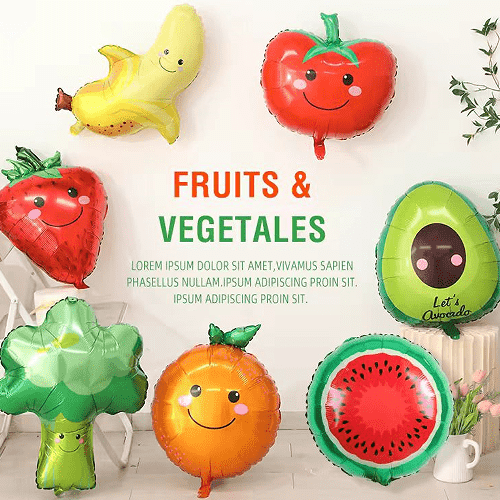 Puu- ja köögiviljade fooliumõhupallid