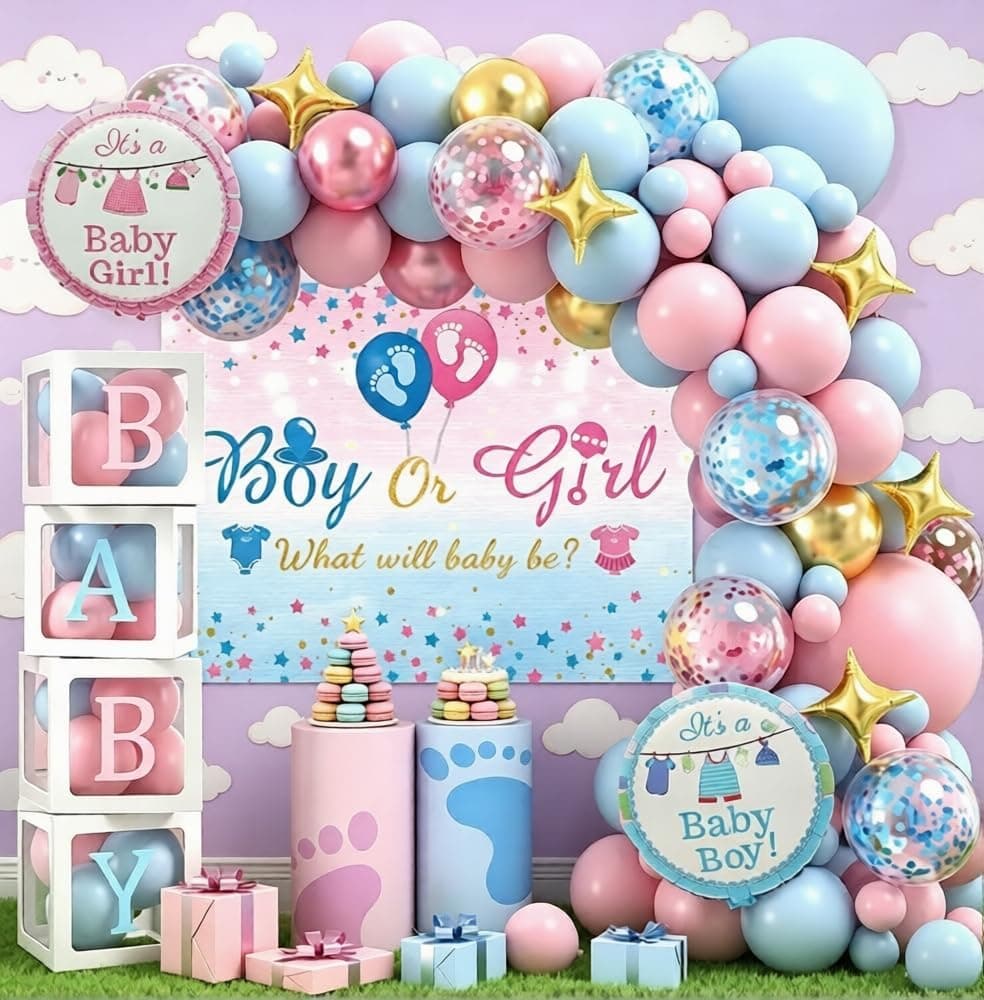 Sooneutraalne Baby Shower Balloon Garland Arch komplekt