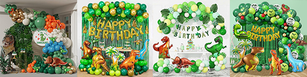 Green series dinosaur balloon garland