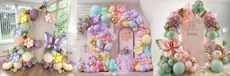 Butterfly balloon arch kit