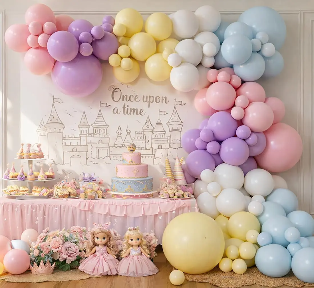 Macaron Pastell Balloon Garland Arch komplektid